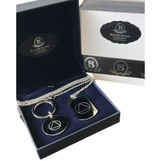Sobriety Symbol Personalised Silver Necklace and Keyring